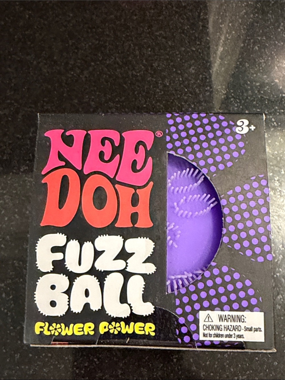 100% Auth NIB NeeDoh Fuzz Ball Flower Power Super Squish- Purple